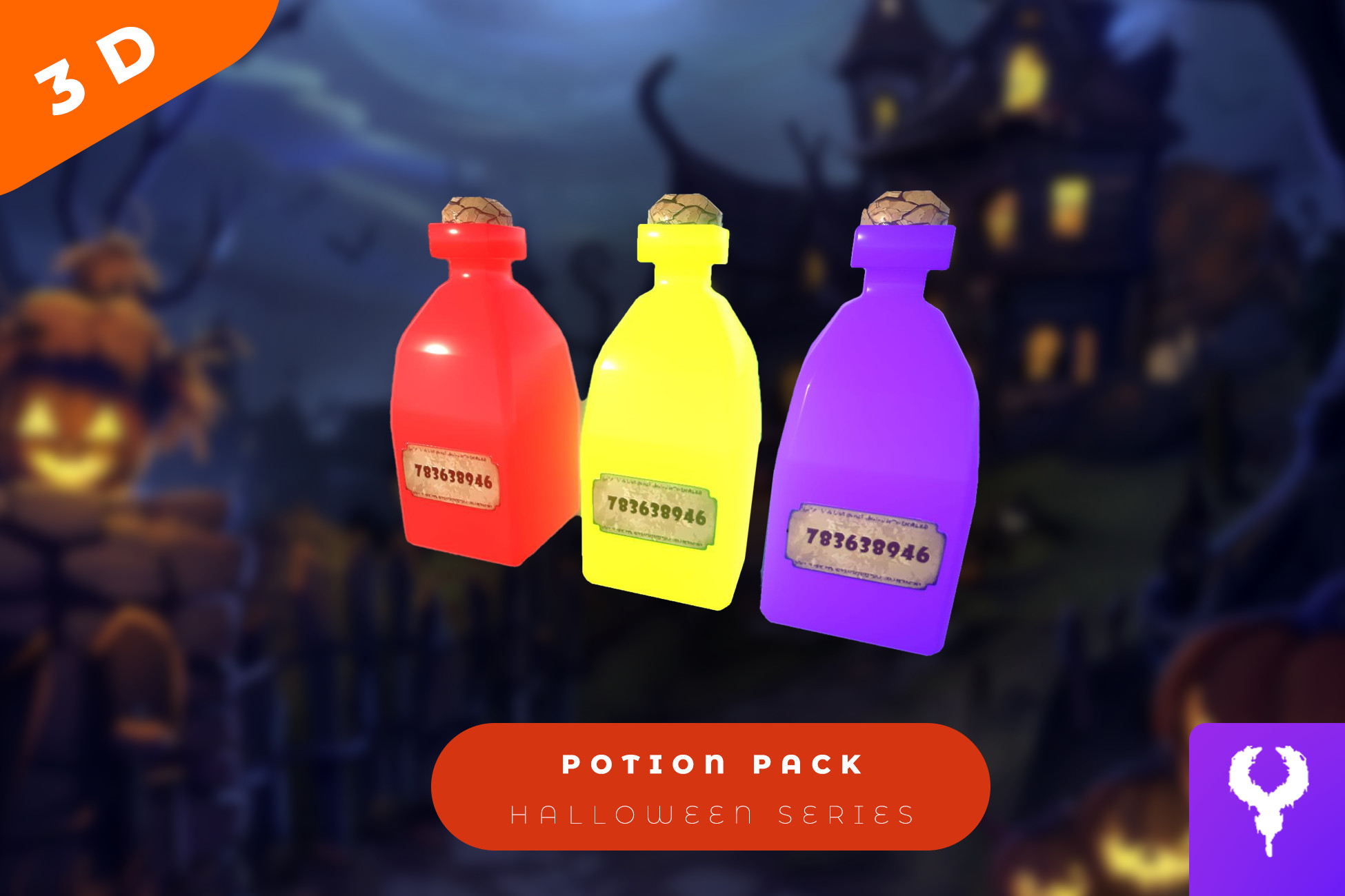 Cartoon Halloween Potion Pack | 3D Furniture | Unity Asset Store