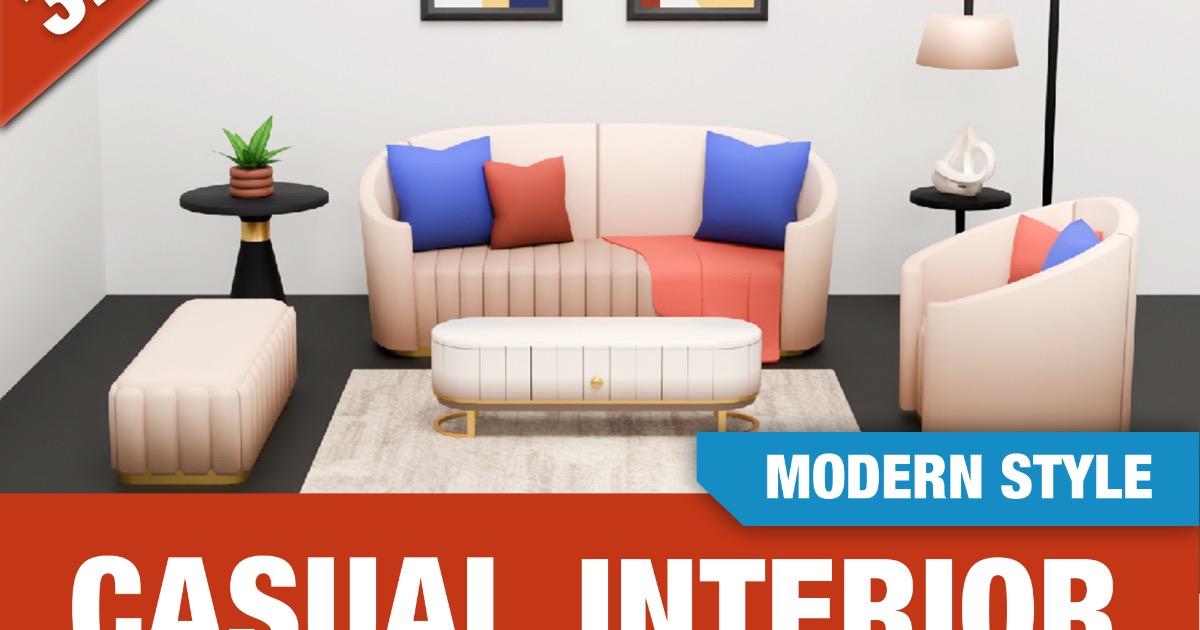Modern Interior - Low Poly Asset Pack by Asterman | 3D Props | Unity ...