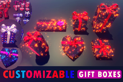 Gift Boxes with Magical Shader (Burn & Reveal)