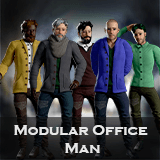 Office Winter Man – Modular Game Character