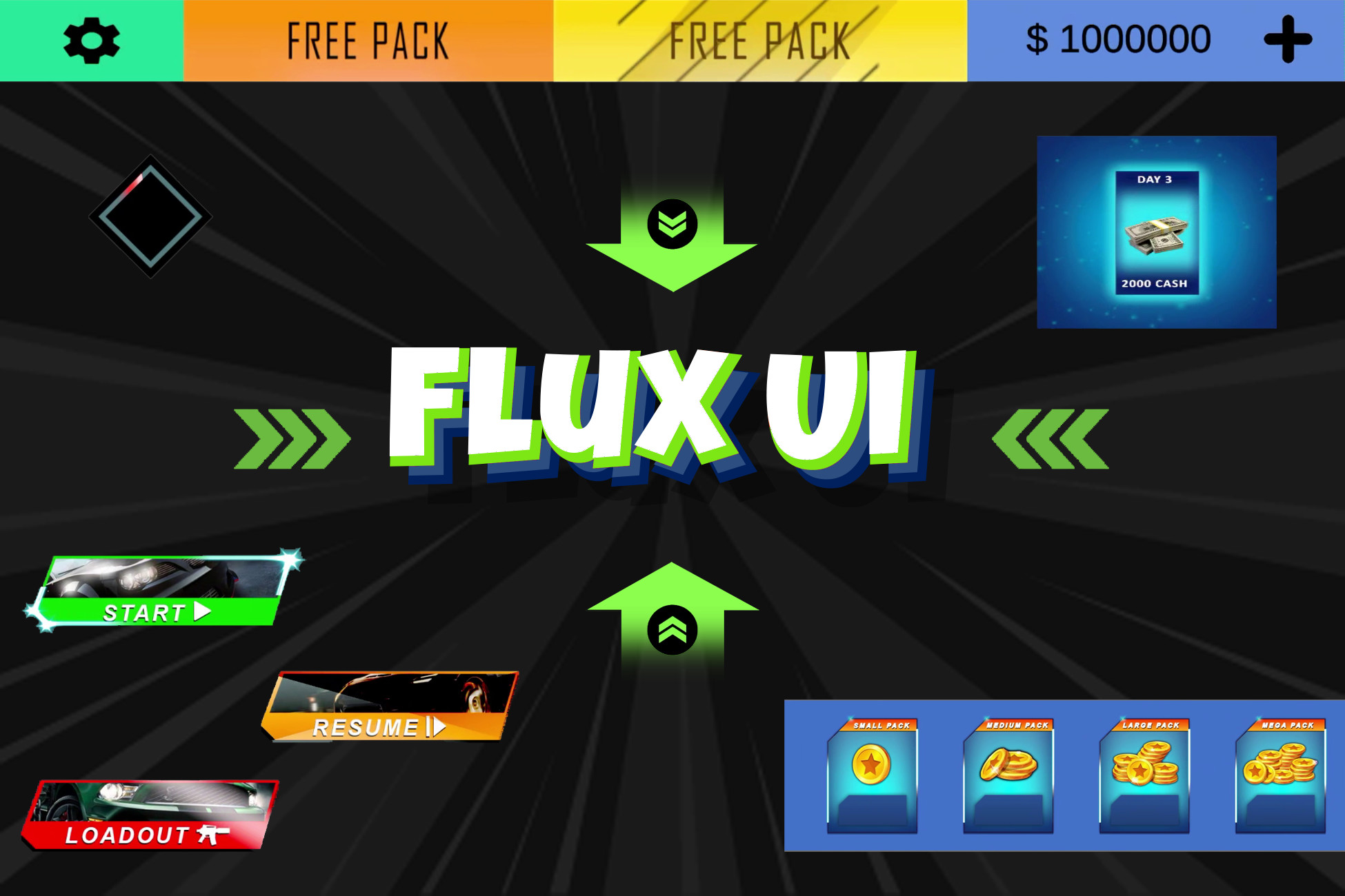 Animation Gui FluxUI – Animated UI & Shader FX Pack for Unity | GUI Tools | Unity ...