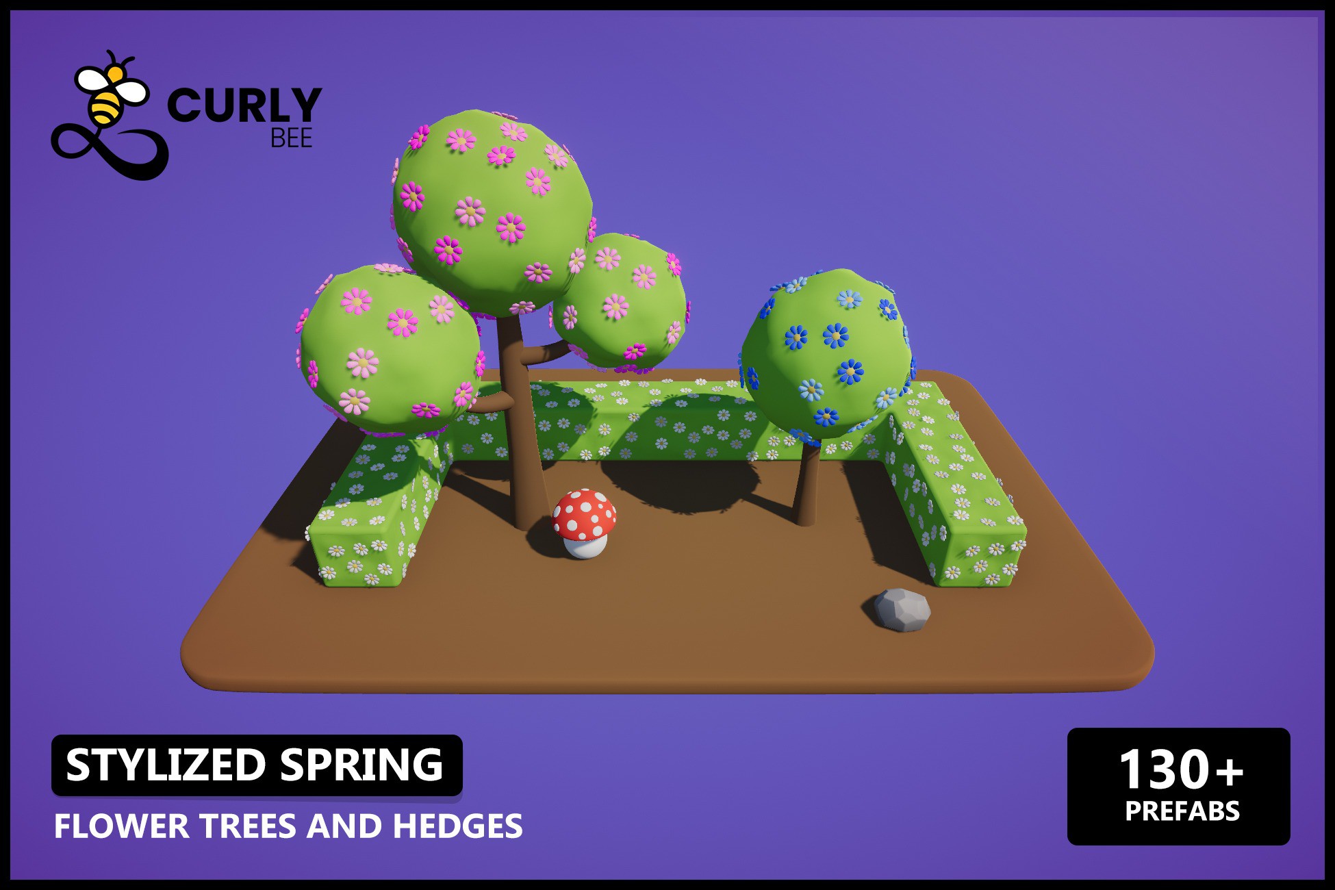 Stylized spring flower trees and hedges | 3D Landscapes | Unity Asset Store