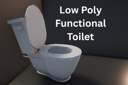 Functional Low Poly Toilet (Animated Flush + Water)