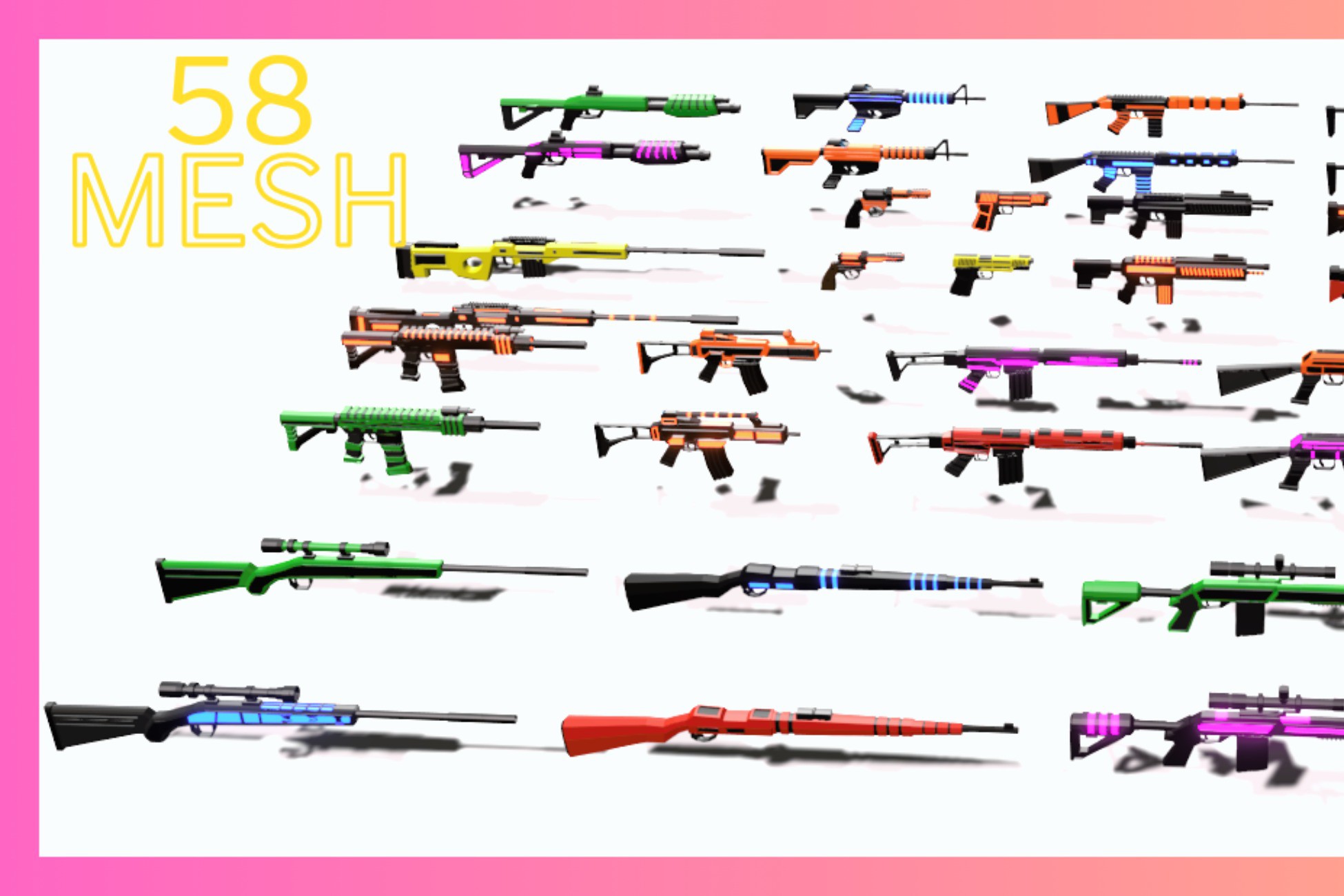 Poly Gun Low Poly Stylized Gun 1 | 3D Guns | Unity Asset Store