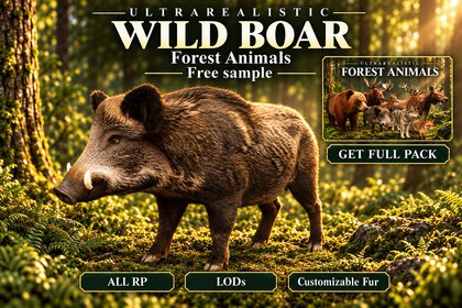 WIld Boar - Free sample Ultrarealistic Forest Animals