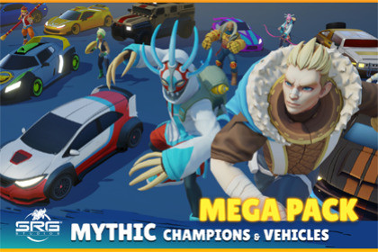 Mythic Champions & Vehicles - 3D Stylized Mega Pack