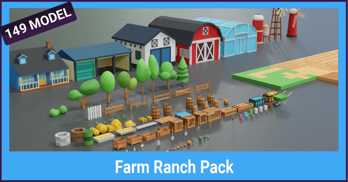 Pandazole - Farm Ranch low poly Pack | 3D Props | Unity Asset Store