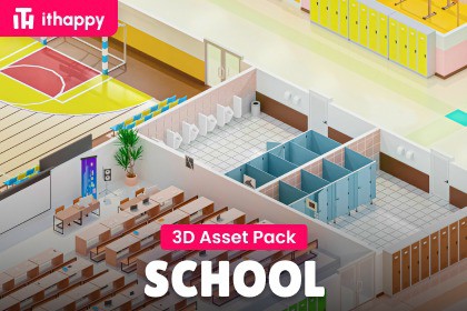 School - Low Poly 3D Models Pack