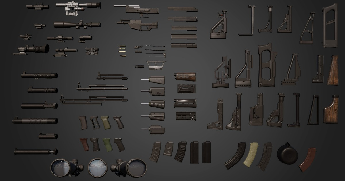 Realistic Modular Assault Rifles Pack | 3D Guns | Unity Asset Store