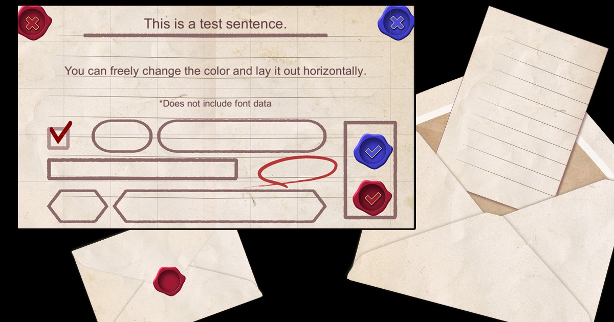 Paper and letter style GUI set | 2D GUI | Unity Asset Store