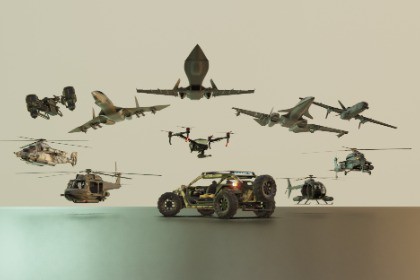 Futuristic Drones and Helicopters.