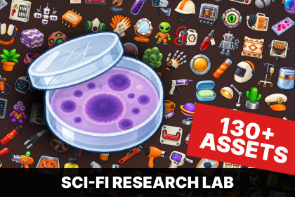Sci-Fi Research Facility Space Station Medical Technology Icons Pack