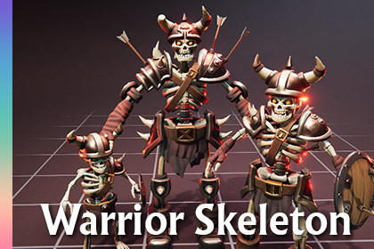 Warrior Skeleton - 3 Characters + Animations
