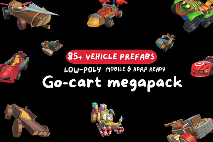 Stylized Low-Poly Go-Kart Mega Pack: 85+ 3D Vehicle Prefabs