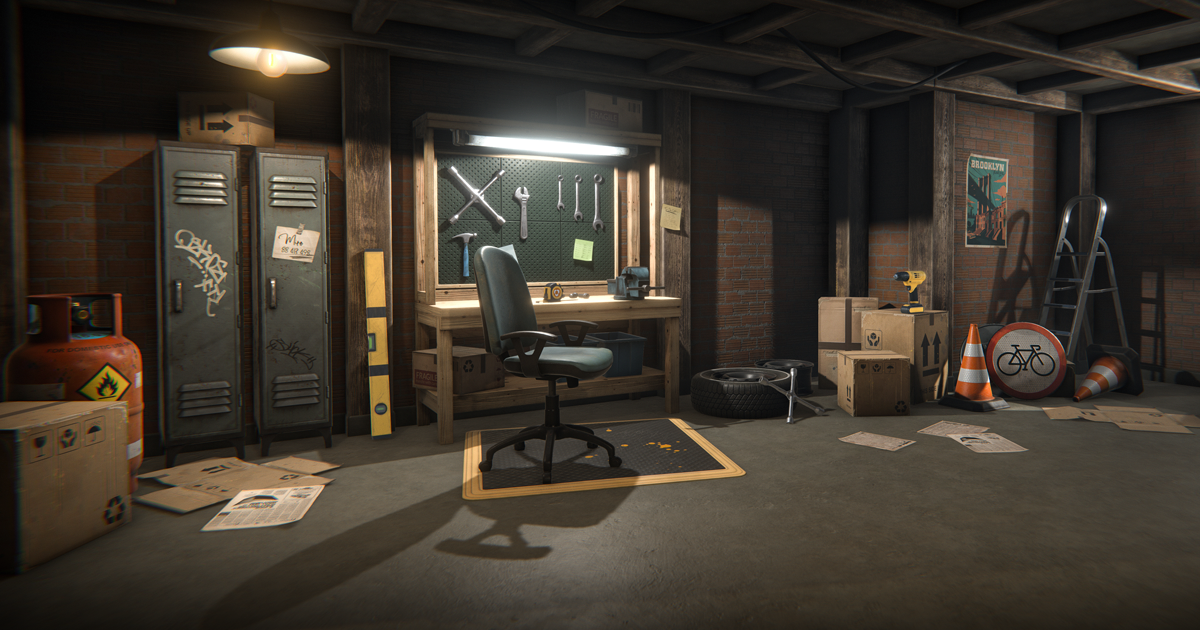 Basement Worshop Environment | 3D Industrial | Unity Asset Store
