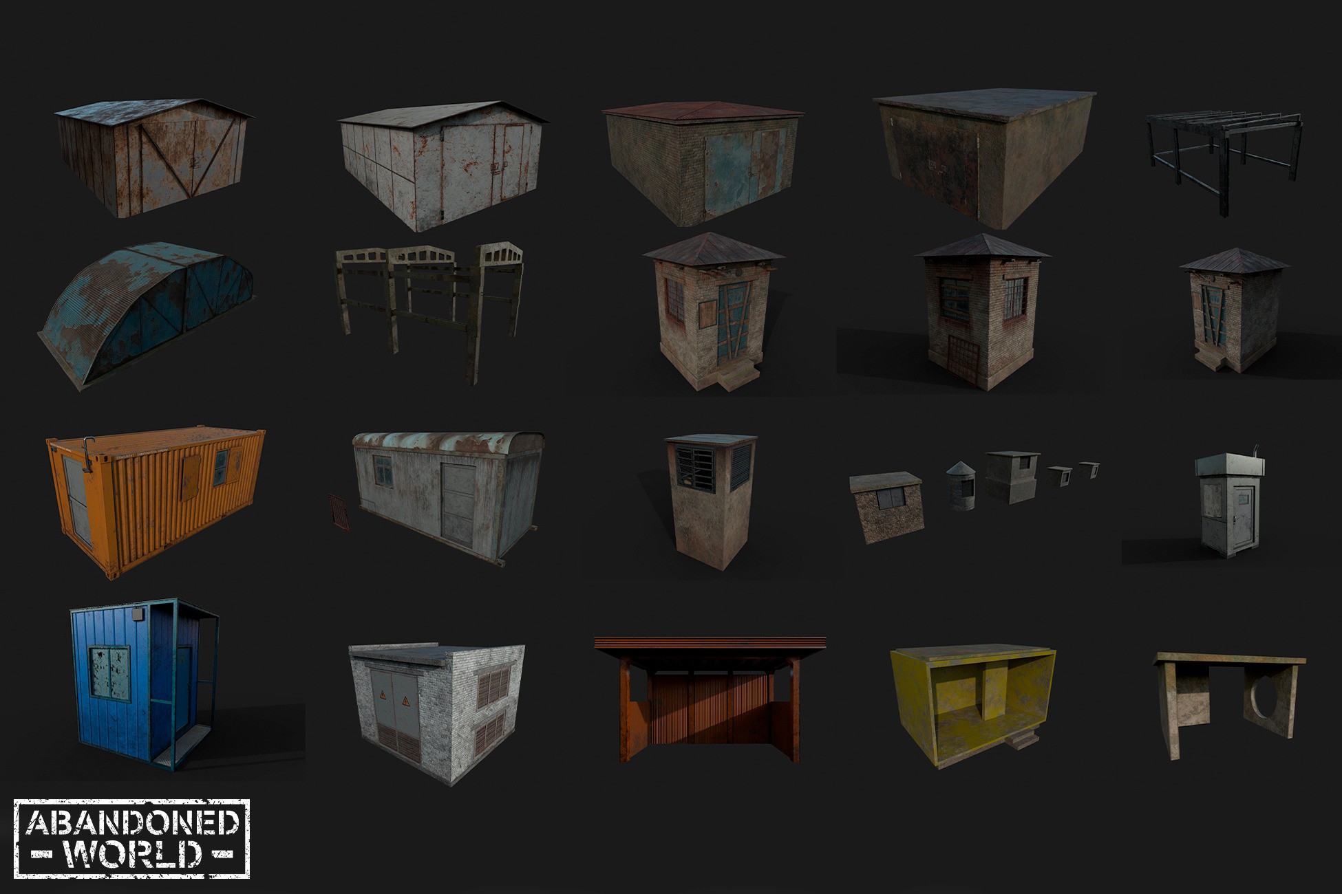 Old Small Buildings Pack | 3D 工場用品 | Unity Asset Store