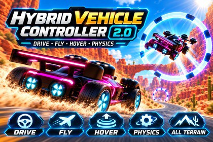 Hybrid Vehicle Controller 2.0: Flying Car/Drone, Stunts & AI