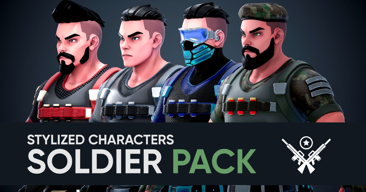 Modular Character Customization Menu Soldier Pack - Stylized Modular Character | 3D Characters | Unity Asset ...