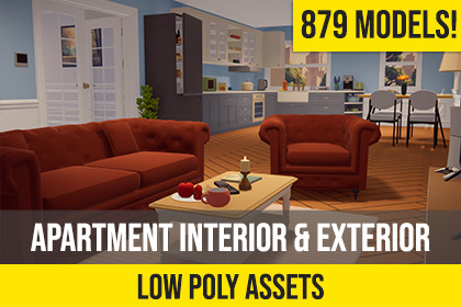 Low Poly Apartment Interior & Exterior