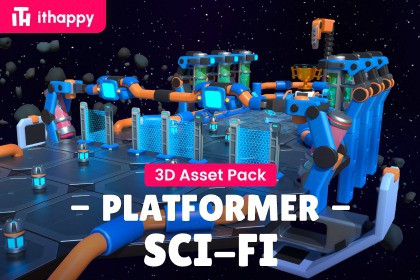 Platformer 14 Sci-Fi - Low Poly 3D Models Pack