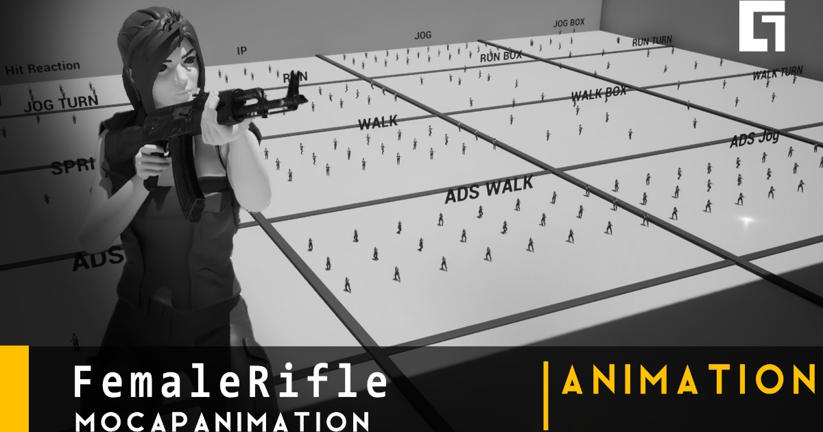 Female Rifle Movement Animation | 3D Animations | Unity Asset Store