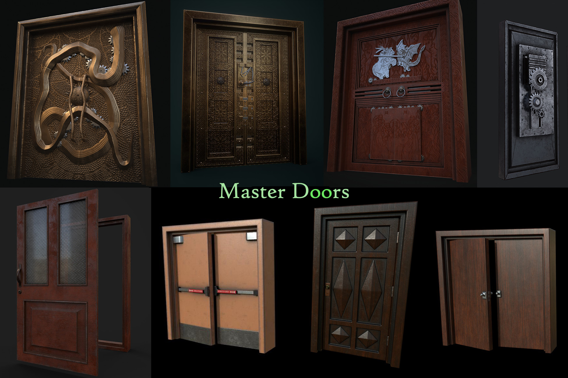 Master Doors (With animations and SFX) 3D Interior Unity Asset Store
