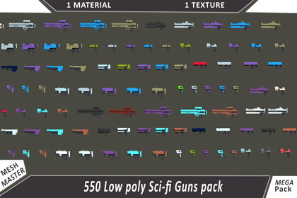 550 Low Poly Sci-Fi Guns – Ultimate Weapon Pack