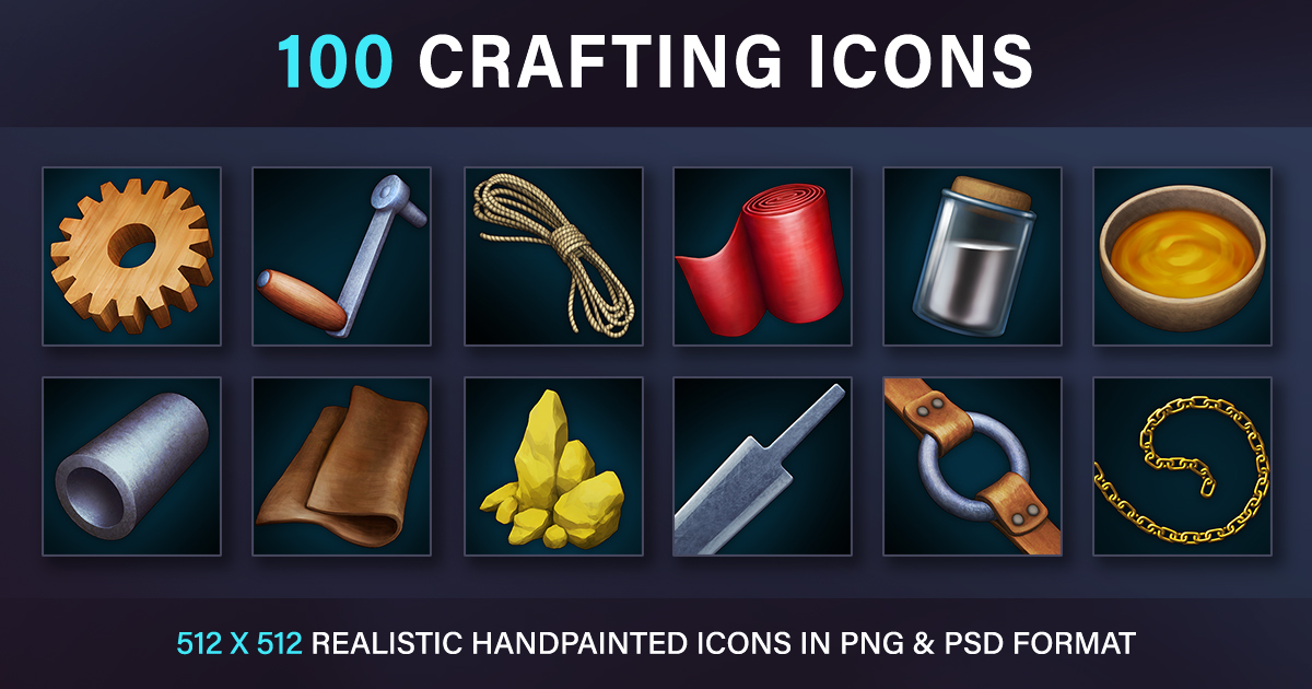 Crafting Material And Component Icons | 2D Icons | Unity Asset Store