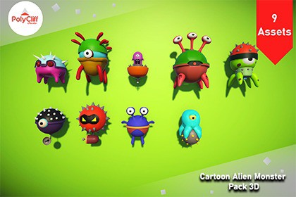 Cartoon Alien Monster Pack 3D