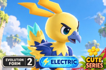 Thunder Ostrich Runner - Electric Monster Evolution Form 2 Cute Series