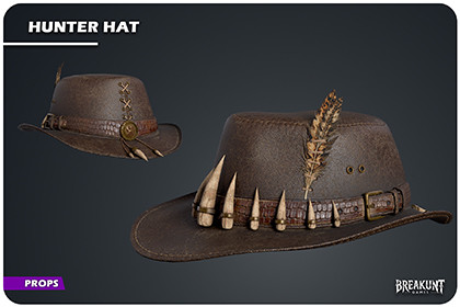 Hunter Hat - Game Ready Optimized (Survival, Headwear, Clothing, Bones)