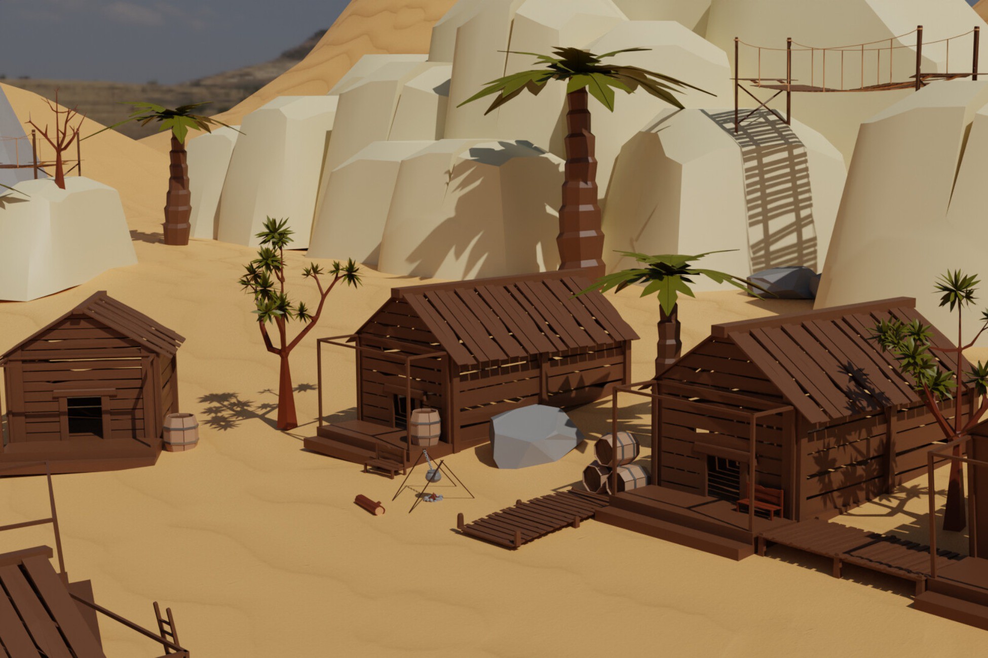 High Key Environment Low Poly Desert Environment - Arid Low poly 3D | 3D Environments ...