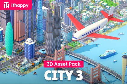 City 3 - Low Poly 3D Models Pack