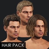 Realistic male hairstyles, pack #6 | Rigged hair, game-ready, low-poly