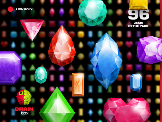 Gem Unity Texture Gems Megapack / Low Poly | 3D | Unity Asset Store