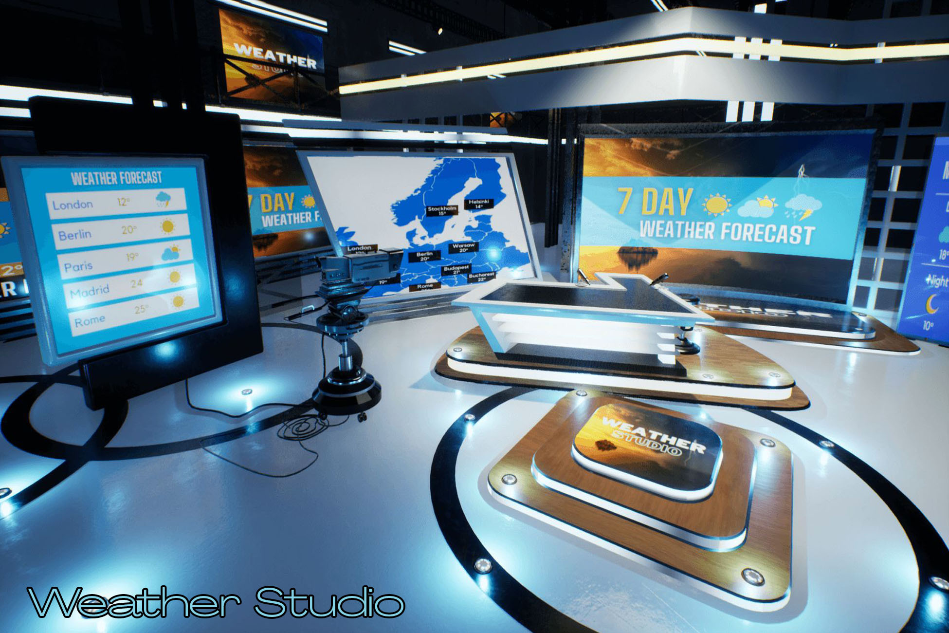 Empty Weatherstudio Weather TV Studio | 3D Interior | Unity Asset Store