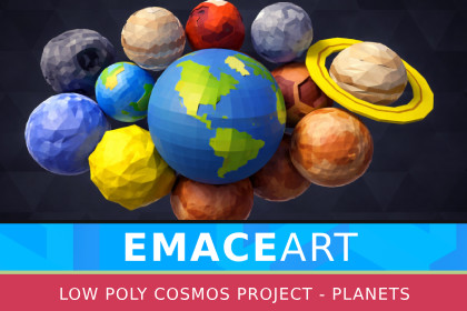 CosmoKit: Low Poly Planet Pack - Sun, Moon & 9 Stylized Worlds