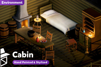 Stylized Cabin - Hand Painted