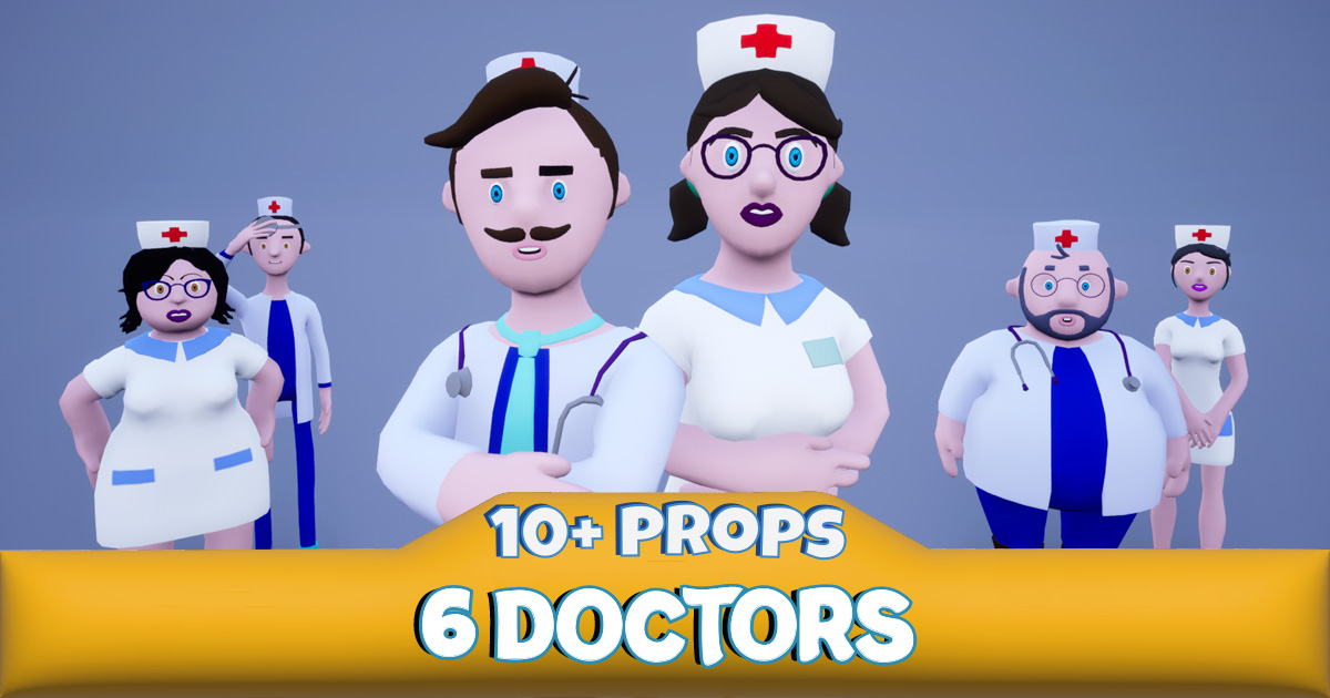 Unity Point Dr Note Doctor & Nurse Pack with Props v2.0 | Characters | Unity Asset Store