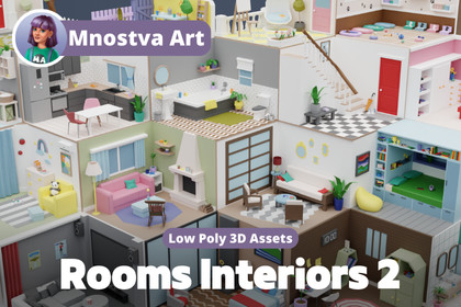 Low Poly Rooms Interiors 2
