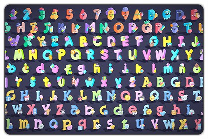 Toon Alphabets & Numbers Mega Pack - Low Poly Cartoon Pack - Kids Learning Kit