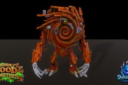 Stylized Wood Monster Pack 2 – Vortex Variant (Animated, LOD, Skins)