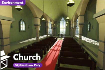 Low Poly Church - Optimized & Multi-Pipeline Support