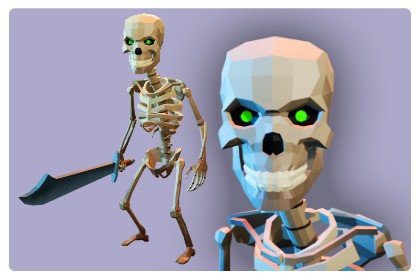 Stylized Low Poly Skeleton