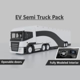 EV Semi Truck Vehicle Pack – Modular Trailer, With Interior & Openable Doors