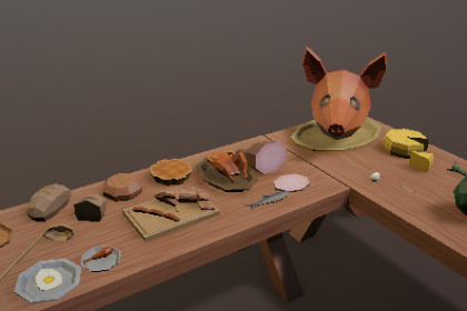 Low Poly Medieval Kitchen