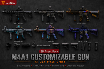 M4A1 Customizable Gun - Skins & Attachments