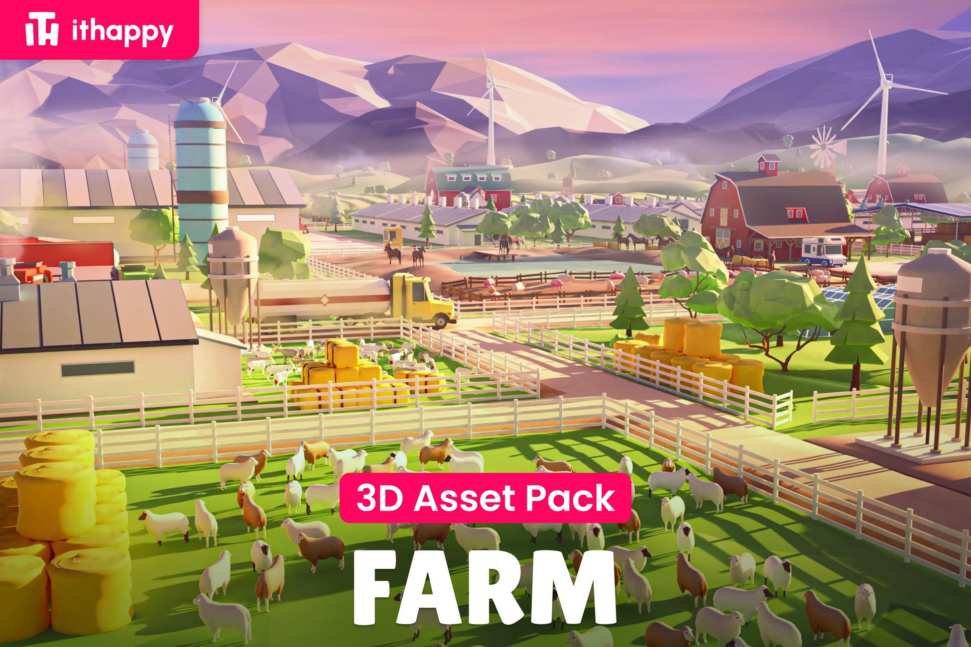 Farm - Low Poly 3D Models Pack
