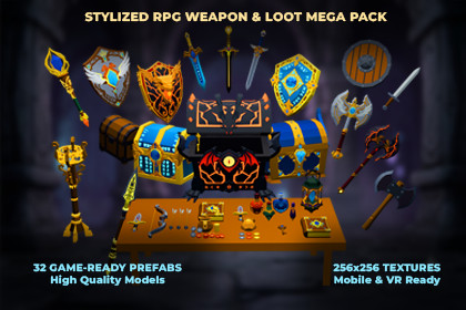 Stylized Fantasy RPG Weapon & Loot Mega Pack