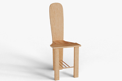 Modern High Back Wooden Dining Chair